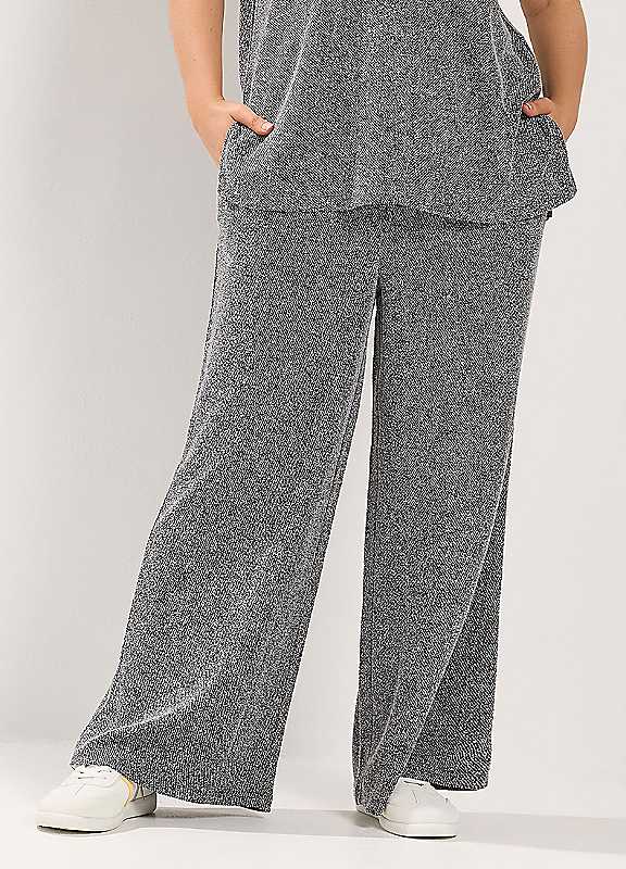 Yours Women's Mid Grey Wide Leg Formal Trousers In | Size: 22/24R - Image 2