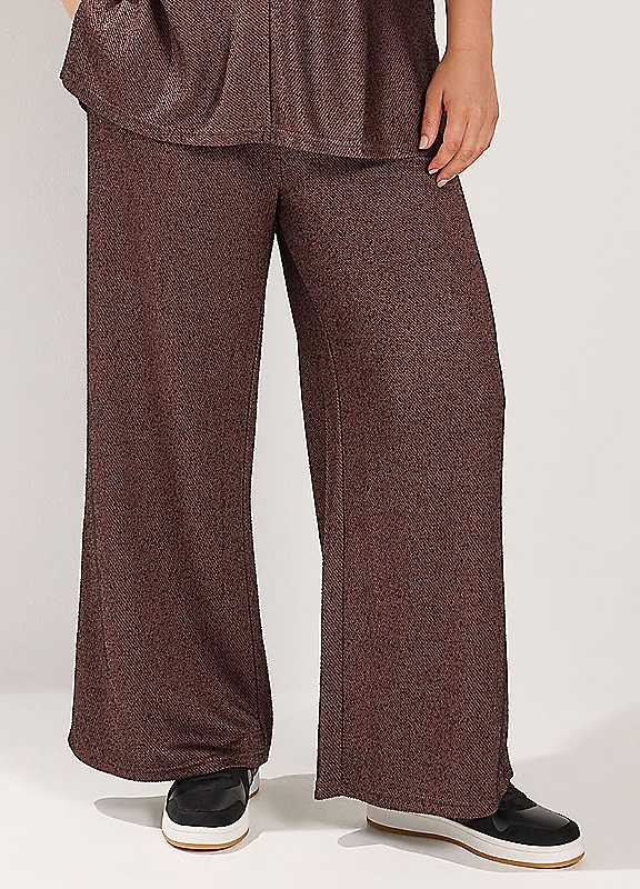 Yours Women's Chocolate Wide Leg Formal Trousers In | : Small - Image 7