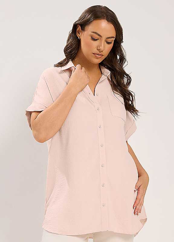 Yours Women's Light Pink Grown On Sleeve Shirt In | Size: 12 - Image 6