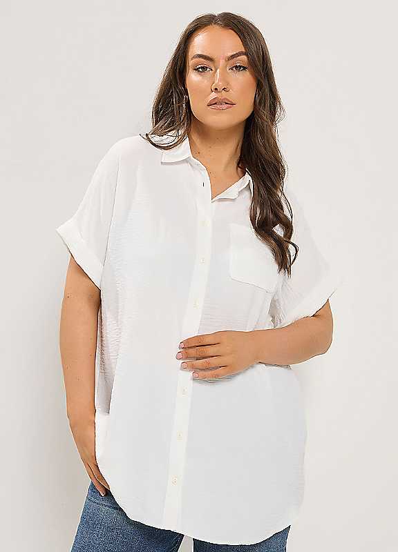 Yours Women's Grown On Sleeve Shirt in White | Size: 18 - Image 6