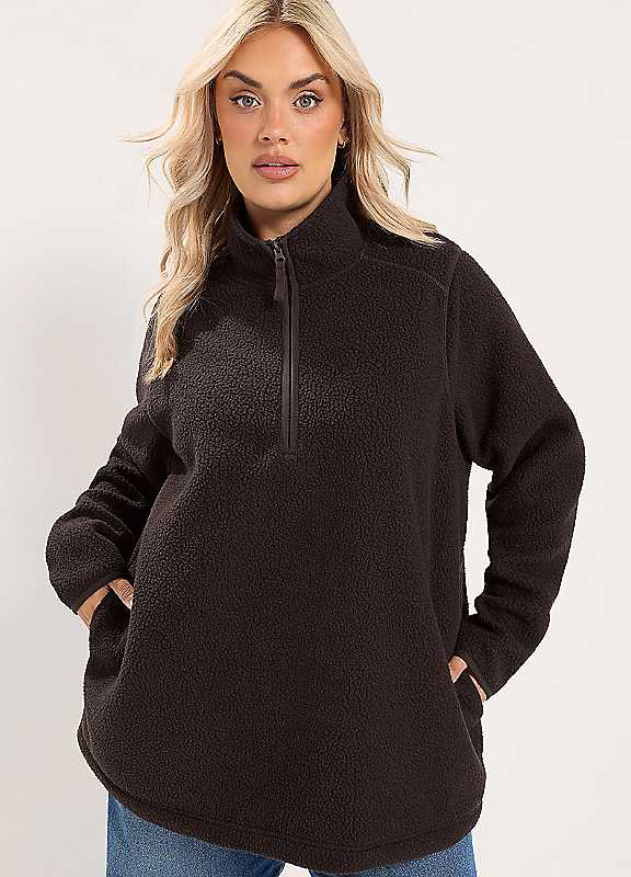 Yours Women's Black Half Zip Fleece In | : 26/28 - Image 6