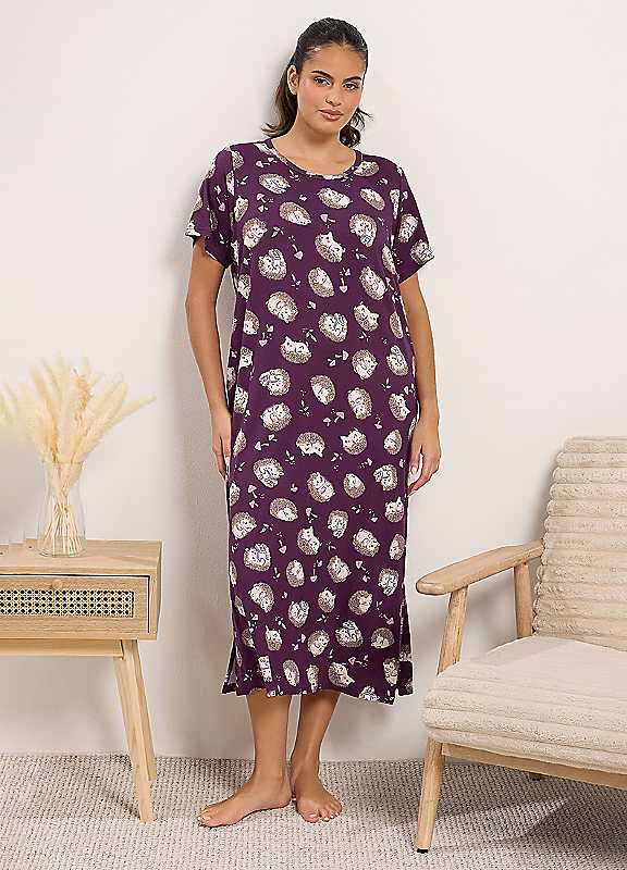 Yours Women's Purple Hedgehog Soft Touch Nightdress In | Size: 14-16 - Image 2