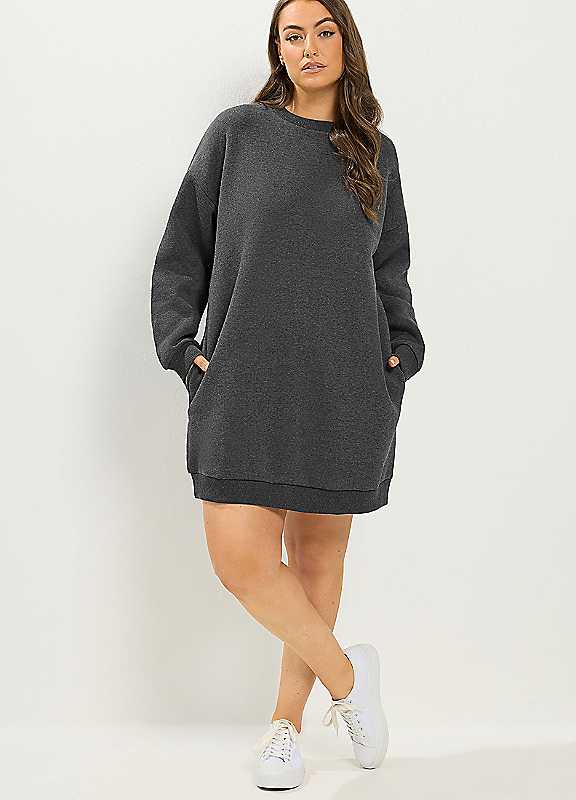Yours Women's Jumper Mini Dress in Grey | Size: 20 - Image 6