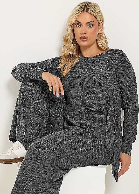 Yours Women's Grey Knot Long Sleeve Top In Size 22-24 - Image 6