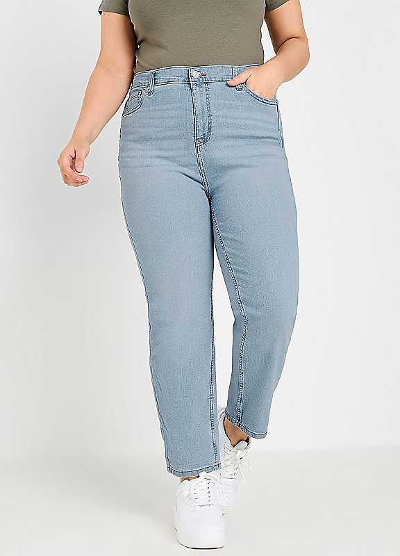 Yours Blue Curve Light Straight Leg Ruby Jeans