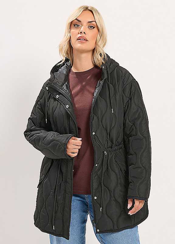 Yours Women's Lightweight Padded Jacket in Black | Size: 16 - Image 6