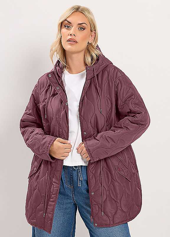 Yours Women's Purple Curve Lightweight Padded Jacket