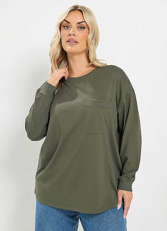 Yours Women's Green Long Sleeve Pocket Top In Size 18 - Image 6