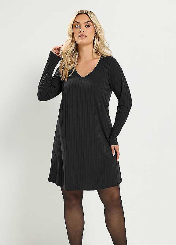 Yours Women's Black Long Sleeve Tunic Top In | : 26/28 - Image 6