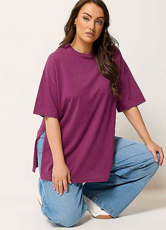 Yours Curve Brown Longline T-Shirt - Women's - Plus Size Curve - Image 7