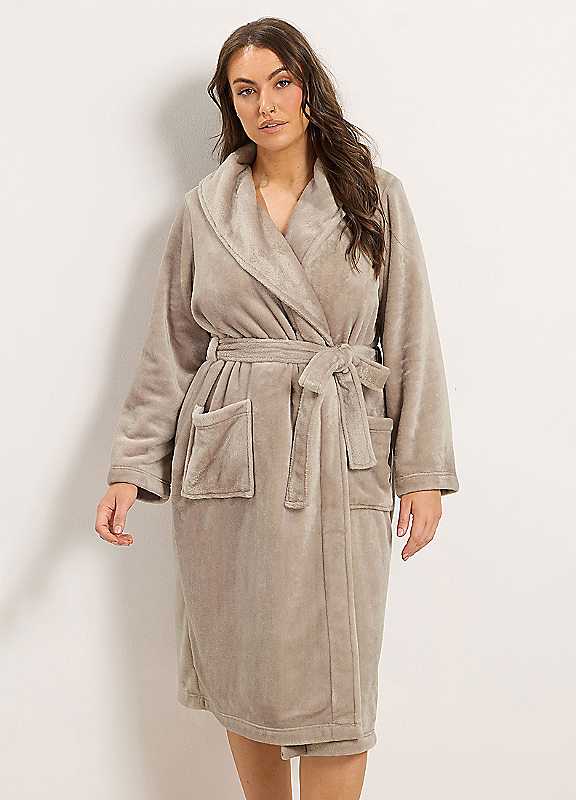 Yours Women's Natural Luxe Dressing Gown In | Size: 34/36 - Image 6