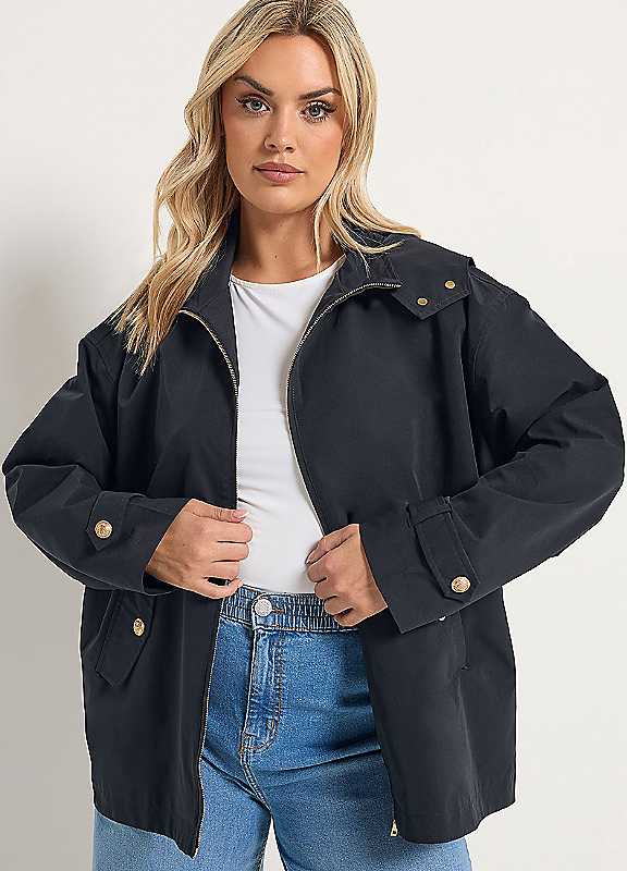 Yours Women's Dark Navy Military Button Jacket In Size 18 - Image 6
