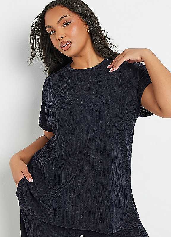 Yours Blue Curve Navy Knitted Tshirt