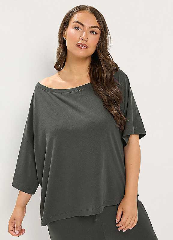 Yours Women's Charcoal Off Shoulder T-Shirt In | : Size 20 - Image 6