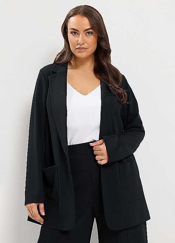 Yours Women's Black Open Edge Blazer In Size 22 - Image 6