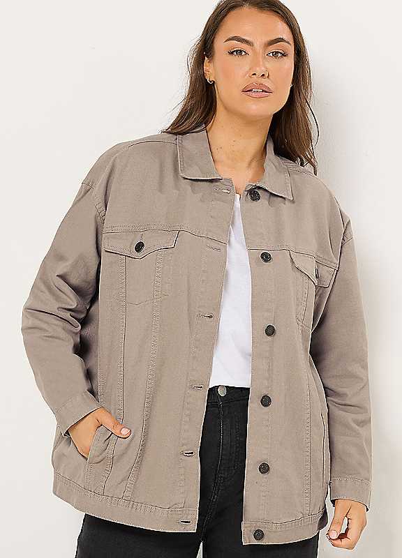 Yours Women's Light Brown Oversized Denim Jacket In | Size: 30/32 - Image 6