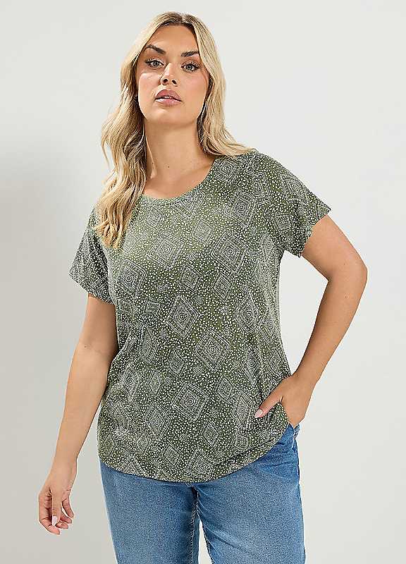 Yours Women's 2 PACK Curve Tile T-Shirts in White | Size: 16 - Image 4
