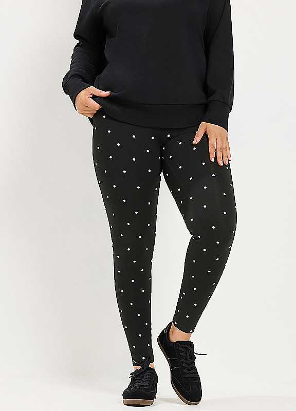 Yours Women's Black Curve Polka Dot Leggings - Image 4