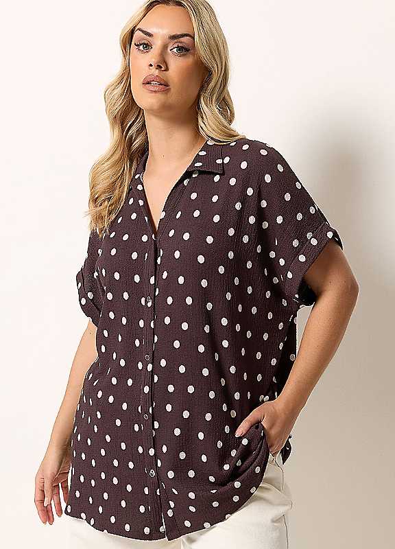 Yours Curve Plus Size Womens Polka Dot Shirt - Image 6