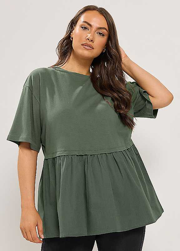 Yours Women's Light Khaki Poplin T-Shirt In | Size: 26/28 - Image 6