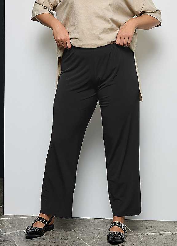 Yours Curve Pull On Wide Leg Stretch Trousers - Women's - Plus Size Curve - Image 7