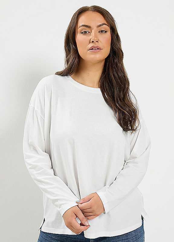 Yours Women's Ivory Long Sleeve T-Shirt In | Size: 22-24 - Image 6