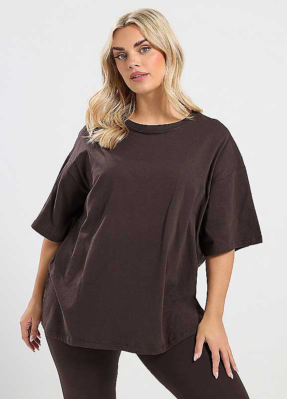 Yours Women's Chocolate Longline T-Shirt In | : Size 16 - Image 7