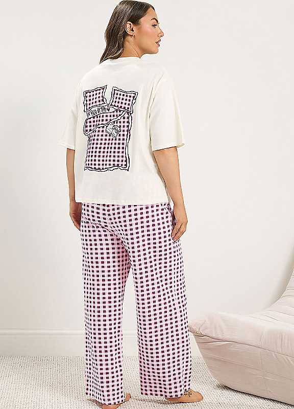 Yours Women's Natural 'In Bed By 9Pm' Pyjama Set In | Size: 10-12 - Image 2