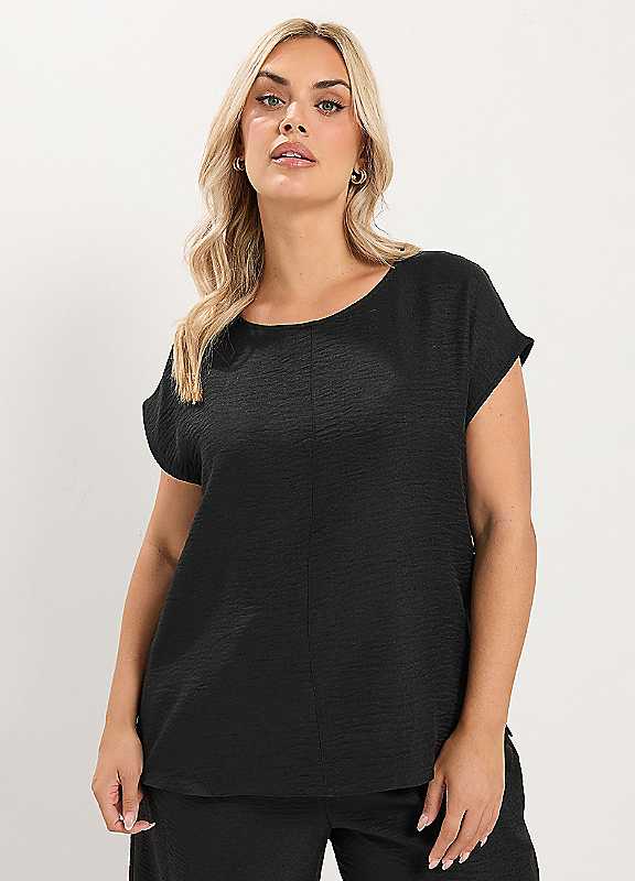 Yours Women's Black Seam Detail Top In | Size: 20 - Image 6