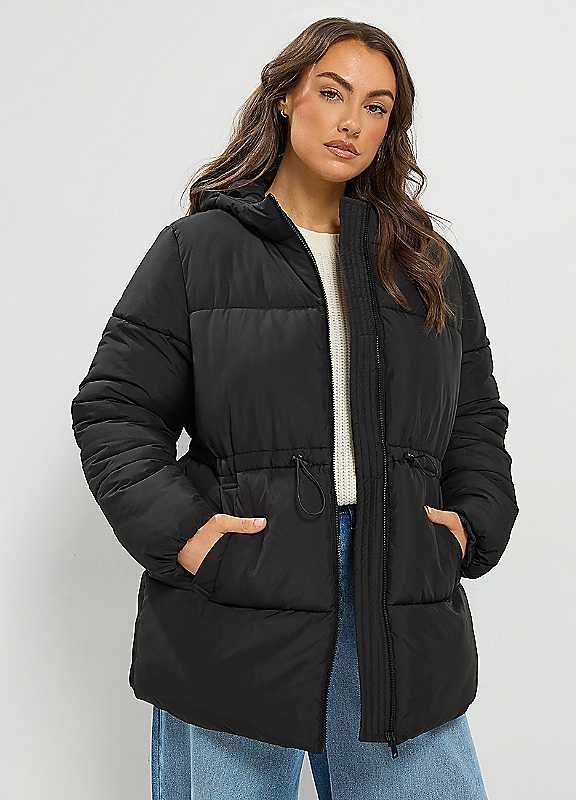 Yours Women's Black Curve Short Padded Jacket - Image 7