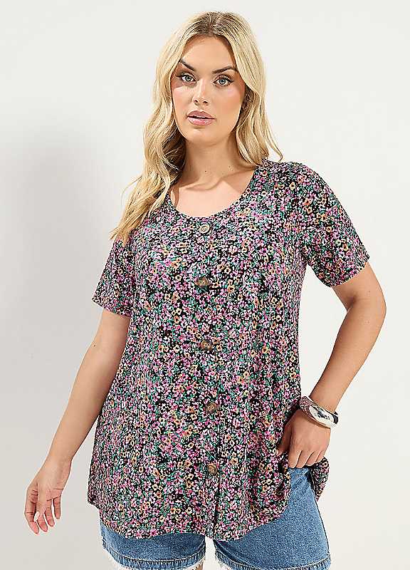 Yours Women's Short Sleeve Swing T-Shirt in Pink | Size: 22-24 - Image 6