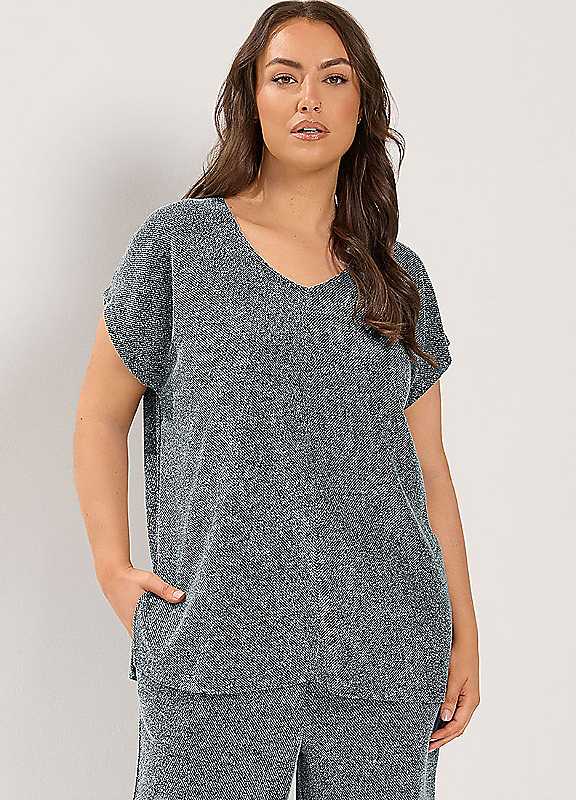 Yours Women's Chocolate V-Neck Top In | Size: 26/28 - Image 6