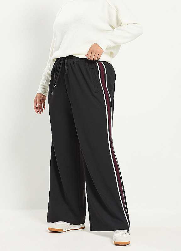 Yours Women's Black Side Stripe Trousers In | Size: 22-24R - Image 2