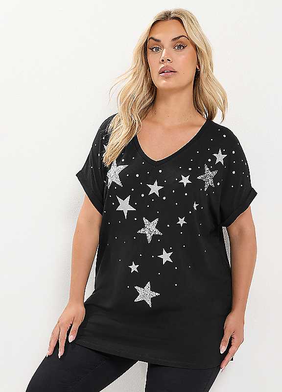 Yours Curve Star Embellished Vest Top - Women's - Plus Size Curve - Image 3