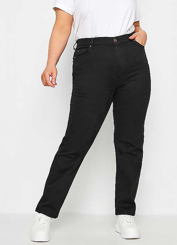 Yours Ruby Straight Leg Jean Black 28", Black, Size 28, Inside Leg 30, Women - Image 4