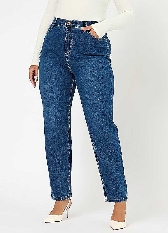 Yours Women's Blue Straight Leg Ruby Jeans In | Size: 28R - Image 7