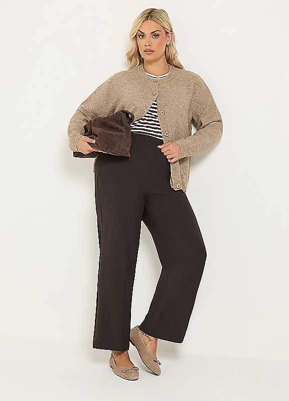 Yours Women's Straight Leg Trousers in Chocolate | Size: 24R - Image 6