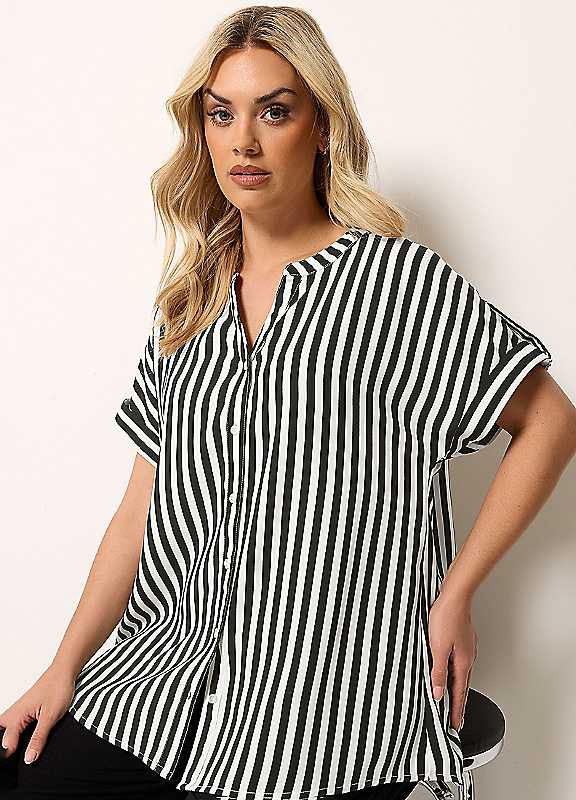 Yours Women's Black Stripe Button Up Blouse In | : Size 18 - Image 7