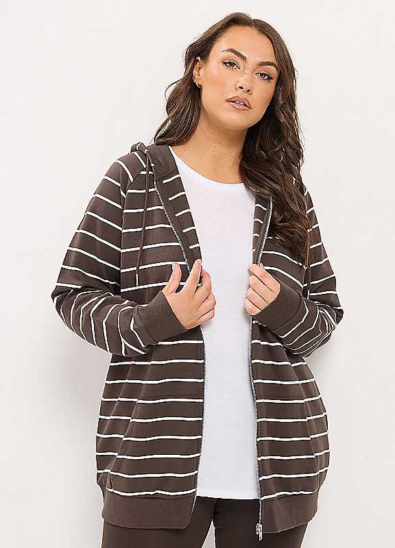 Yours Women's Brown Zip Through Hoodie In | Size: 18 - Image 6