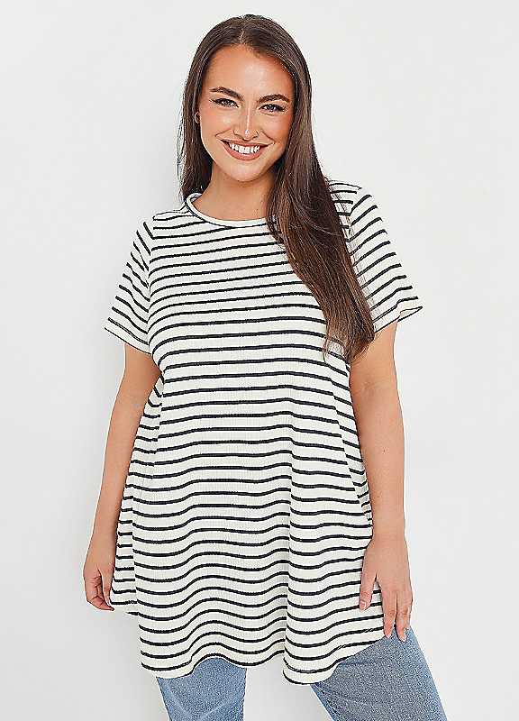 Yours Women's White Ribbed Swing Top In Size 18 - Image 3