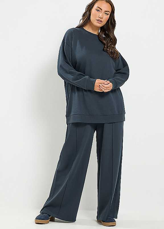 Yours Women's Blue Curve Sweatshirt Jogger Co-Ord Set