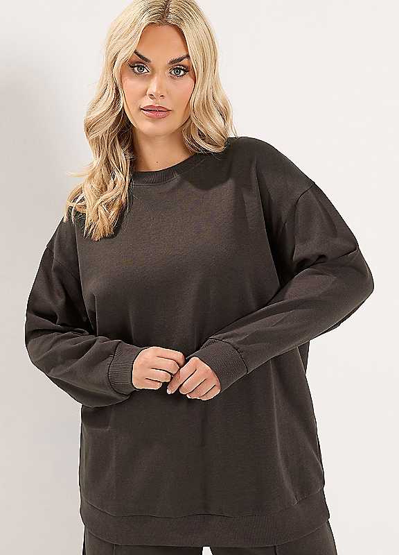Yours Women's Chocolate Crew Neck Sweatshirt In | Size: 22/24 - Image 6