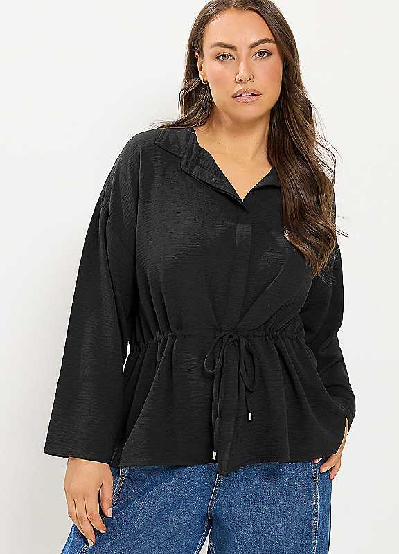Yours Women's Tie Waist Utility Top in Black | Size: 30-32 - Image 3
