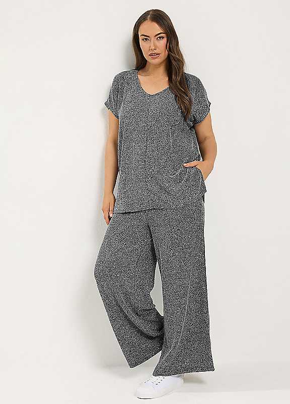 Yours Women's Grey Curve Top Trousers Set