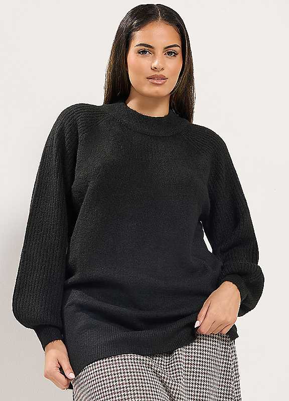 Yours Women's Turtle Neck Knitted Jumper in Black | Size: 26-28 - Image 2