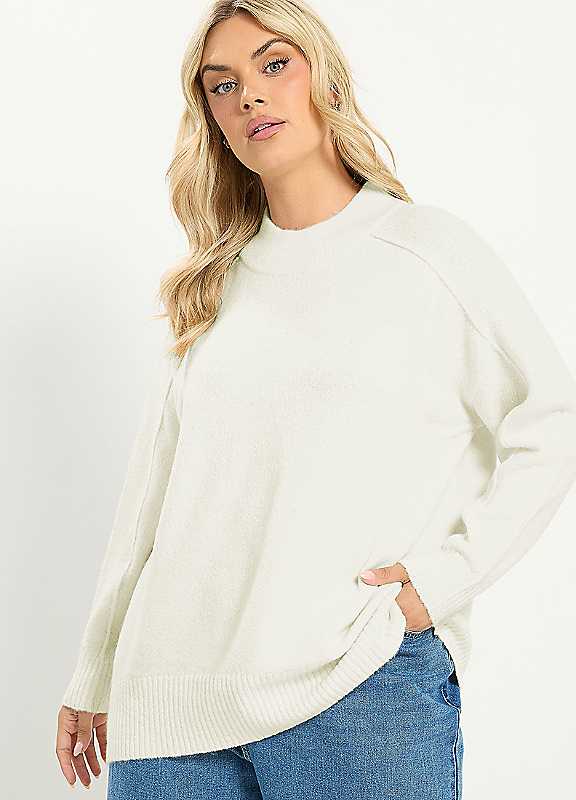 Yours Women's White Turtle Neck Jumper In Size 14-16 - Image 6