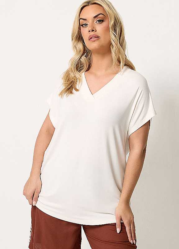 Yours Women's Ivory Grown On Sleeve T-Shirt In | : Size 18 - Image 2