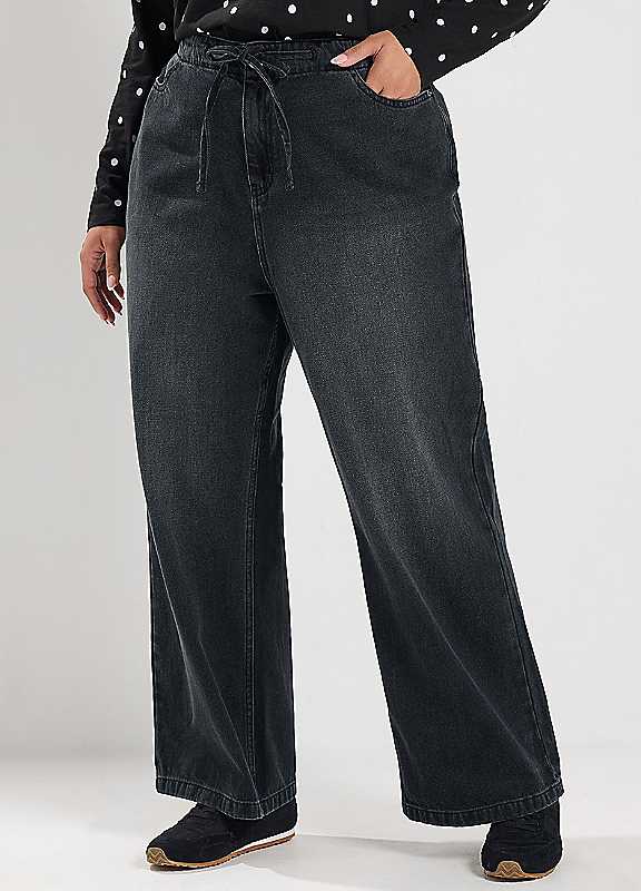 Yours Women's Black Tie Waist Jeans In | Size: 24S - Image 6