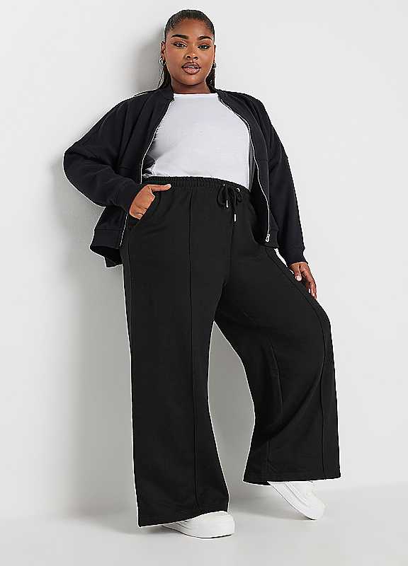 Yours Curve Wide Leg Joggers - Women's - Plus Size Curve - Image 7