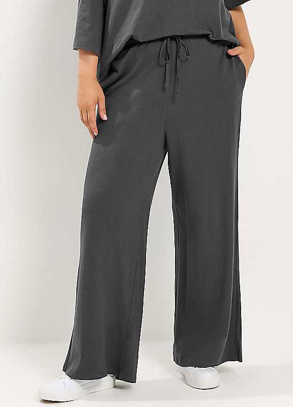 Yours Women's Charcoal Wide Leg Trousers In | Size: 16S - Image 6